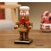 Figuras navideñas tipo cascanueces de madera de 16cm – Decoraciones de Santa Claus, muñeco de nieve y jengibre para hogar o regalo- Por Mayoreo M2318-10
