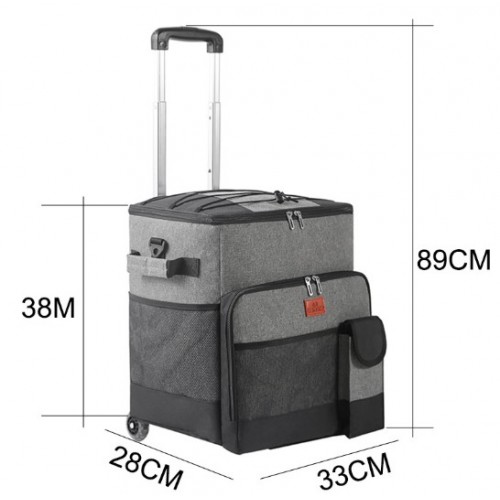 Bolsa de aislamiento, carrito organizador con ruedas y asa telescópica – bolsa plegable multiusos Por Mayoreo M4-033