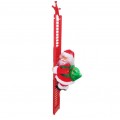 Santa Claus escalador con escalera roja o blanca – Figura navideña colgante con movimiento y luces, funciona con pilas-– Adorno navideño colgante para árbol, ventana o pared de longitud de escalera 70cm-Por Mayoreo M6143-12