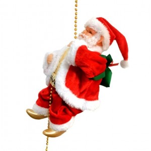 Santa Claus colgante con cuerda y campanita – Adorno navideño decorativo para árbol, ventana o pared- Por Mayoreo M6143-13