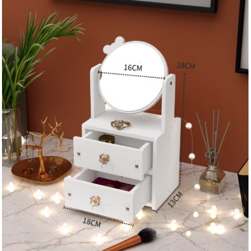 Organizador de Tocador con Espejo y Cajones – Mueble Organizador de Maquillaje y Joyería | Por Mayoreo  M9247-11 