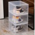 Caja organizadora de zapatos transparente apilable, contenedores plásticos con puerta frontal para tenis, zapatillas y calzado 45.5*10.5*28cm – Diseño resistente y fácil de abrir, Por Mayoreo  N2-145