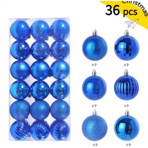 Set de esferas navideñas adornos navideño colgantes con 36 pzs de diferentes colores resistentes y ligeras  de 6CM Por Mayoreo SDS4170