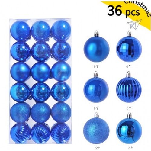 Set de esferas navideñas adornos navideño colgantes con 36 pzs de diferentes colores resistentes y ligeras  de 6CM Por Mayoreo SDS4170