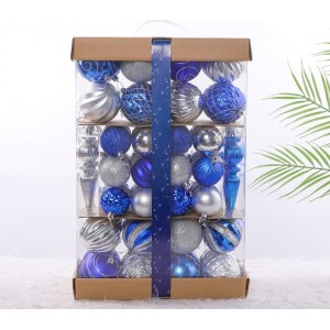 Juego de esferas navideñas de diferentes tamaños  en caja de 36 piezas. Decoración de árbol en colores surtidos elegantes – Venta por mayoreo SDS4178
