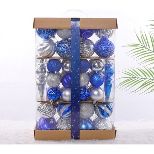 Juego de esferas navideñas de diferentes tamaños  en caja de 36 piezas. Decoración de árbol en colores surtidos elegantes – Venta por mayoreo SDS4178