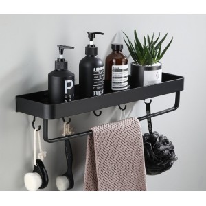 Estante organizador de baño multifuncional con ganchos y soporte para toalla  montado en la pared venta por Mayoreo  SNH111