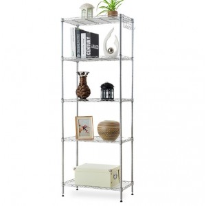 Repisa organizador multifuncional metálica de cocina 5 niveles con ganchos laterales por Mayoreo SNH109