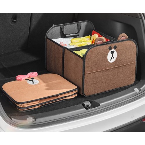 Organizador plegable para auto con diseño de osito – Caja multifuncional impermeable para asiento trasero de 33x41.5x49cm, Por Mayoreo  SNH116