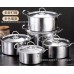 Set de Ollas de Acero Inoxidable, Tapa con Asa y Doble Mango, Varias Capacidades, Antiadherente y Resistente para cocina SSG-1
