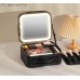 Estuche Organizador de Maquillaje con Espejo LED y Luz Ajustable, Maletín Portátil con Compartimentos para Brochas y Cosméticos, Ideal para Viaje o Uso Profesional- Por Mayoreo  SZ-685