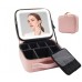 Estuche Organizador de Maquillaje con Espejo LED y Luz Ajustable, Maletín Portátil con Compartimentos para Brochas y Cosméticos, Ideal para Viaje o Uso Profesional- Por Mayoreo  SZ-685