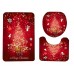 Juego de baño navideño 3 piezas de Terciopelo con diseño elegante, Antideslizantes – Diseño “Feliz Navidad”.  Por Mayoreo T-30101