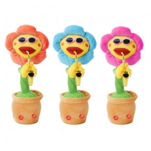 Flor bailarina musical interactiva que canta y baila juguete divertido para niños y decoración recargable. Por Mayoreo TOY1003