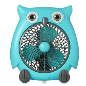 Ventilador infantil con diseño de búho, compacto, silencioso y seguro para niños, ideal para recámara o escritorio recargable, Por Mayoreo TZFS-04