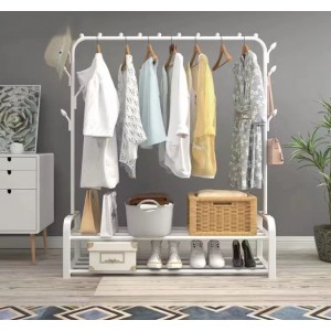 Organizador de Ropa de Doble Barra con Dos Niveles y Estantes Inferiores. Perchero Resistente Tipo Tendedero | Soporta Gran Capacidad 110×150×55 cm, Por Mayoreo  V2-YP-607