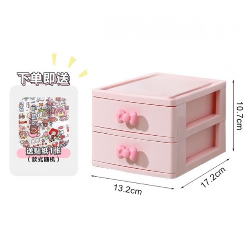 Caja organizador multifuncional de Escritorio con Cajones y Moño Kawaii – Para almacenar Por Mayoreo V3-048