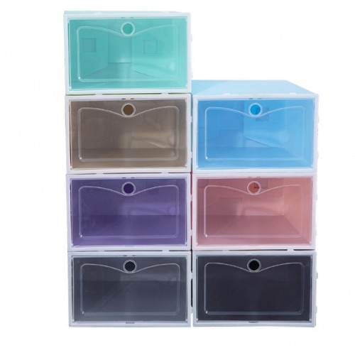 Organizador de zapatos apilable con cajón frontal transparente – plástico resistente – 33*23*14cm, Por Mayoreo V4- G005