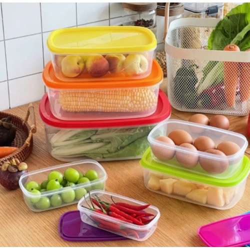Juego de toppers rectangular de 7 piezas para conservar alimentos de diferentes tamaños, Por Mayoreo  W-CBX5162