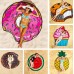 Toallas de playa redondas con diseños divertidos – Donas, frutas, tiburón y más – Microfibra ligera – Por Mayoreo W-DD-278