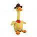 Pato bailarín amarillo con luz, bailando pato de peluche aprende a hablar,  bailar, celebridad de Internet W-FYYW2588