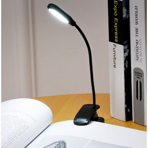 Lámpara de Lectura LED con Pinza y Cuello Flexible – Luz Blanca, Portátil para Libros, Escritorio y Cabecera, Por Mayoreo W-JDJ8027