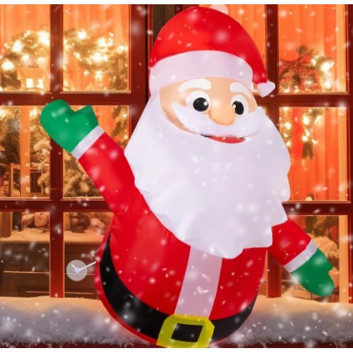 Santa Claus inflable decorativo con luces LED – Adorno navideño exterior. Dale un ambiente festivo a tu hogar o negocio. Por Mayoreo W-RSDY5324 