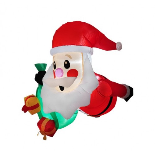 Santa Claus inflable decorativo con luces LED – Adorno navideño. Perfecto para decorar interiores o exteriores en fiestas decembrinas de 1M. Por Mayoreo  W-RSDY5325