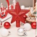 Set de esferas navideñas colgantes rojas y doradas con adorno de pino – Caja decorativa 30pzs Por Mayoreo W-RSDY5327