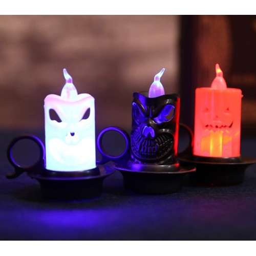 Vasos de Velas de Halloween con Cabeza de Fantasma –Diseño ligero, reutilizable y fácil de colocar en mesas o interiores. Por Mayoreo W-RWSY6592