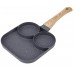 Sartén antiadherente multifuncional con 2 moldes circulares y plancha plana para cocina  en color gris, Por Mayoreo  WANG-17