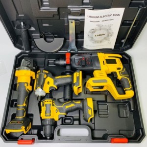 Rotomartillo inalámbrico profesional 68V con batería de litio recargable y maletín – Taladro percutor para concreto, metal y madera con accesorios- Por Mayoreo WQL-42