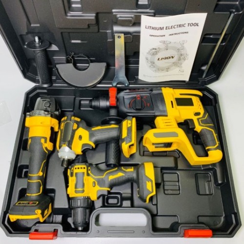 Rotomartillo inalámbrico profesional 68V con batería de litio recargable y maletín – Taladro percutor para concreto, metal y madera con accesorios- Por Mayoreo WQL-42