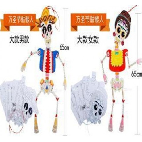 Esqueleto decorativo catrina 65 cm Día de Muertos y Halloween articulado. perfecto para colgar en altares, puertas o fiestas. Incluye piezas recortables. Por Mayoreo WSJ-8522