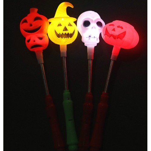 Varitas luminosas de calabaza Halloween | Diferentes diseños LED para fiesta, disfraces y decoración, Por Mayoreo WSJPP-B081