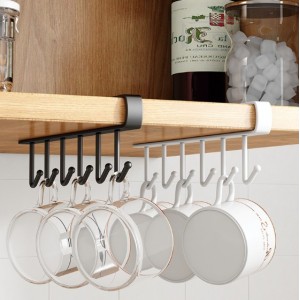Colgador, estante de almacenamiento de ganchos para cocina | Organizador bajo repisa para tazas, tapas y utensilios | Soporte colgante ahorra espacio, Por Mayoreo YD190 