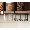 Colgador, estante de almacenamiento de ganchos para cocina | Organizador bajo repisa para tazas, tapas y utensilios | Soporte colgante ahorra espacio, Por Mayoreo YD190 