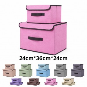Set de cajas organizadoras plegables de tela con tapa, ideales para guardar ropa, juguetes, zapatos, cobijas y accesorios. 24x36x24cm. Por Mayoreo 35335-4