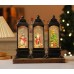 Lámpara cuadrada luminosa de PVC con música. Faroles navideños con nieve y luz LED – Decoración vintage con figuras surtidas Por Mayoreo D-20156