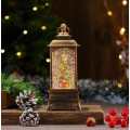 Lámpara cuadrada luminosa de PVC con música. Faroles navideños con nieve y luz LED – Decoración vintage con figuras surtidas Por Mayoreo D-20156