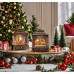 Farol navideño con luz LED cálida y efecto nieve en movimiento. Ideal para decorar sala, repisa o mesa en Navidad de diferentes diseños Por Mayoreo D-20159 