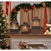 Farol navideño con luz LED cálida y efecto nieve en movimiento. Ideal para decorar sala, repisa o mesa en Navidad de diferentes diseños Por Mayoreo D-20159 