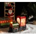Tren navideño decorativo vintage color bronce con niños, árbol de Navidad y regalos, luces LED, Por Mayoreo D-21656