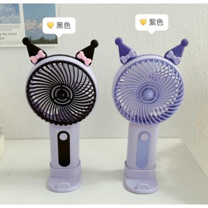Ventilador portátil silencioso pequeño de diseños animados con soporte para teléfono móvil recargable, por Mayoreo FS341