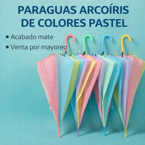 Paraguas de arcoíris, sombrilla de colores brinda protección contra la lluvia con un estilo llamativo y elegante Por mayoreo W-RS580
