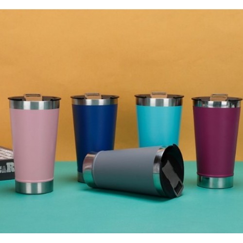 Vaso térmico de acero inoxidable de doble pared de 500 ml con suave aislamiento al vacío , Por Mayoreo  BZ433