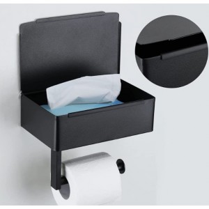 Portarrollos de papel higiénico de acero inoxidable con repisa superior metálica para baños por Mayoreo SNH109