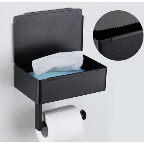 Portarrollos de papel higiénico de acero inoxidable con repisa superior metálica para baños por Mayoreo SNH109