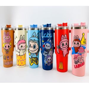 Termos tazas de 1200 ml con diseños animados | tapa antiderrame. Ideal para escuela, viajes y uso diario, Por Mayoreo ZH-1221