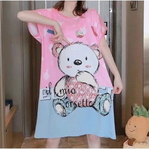 Camisón de verano para mujer bonito pijama de manga corta de dibujos animados talla grande  por mayoreo 883437